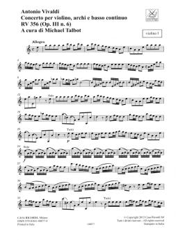 Concerto A Minor, RV 356, Op. III, No. 6: Strings Continuo Rv356 op. 3 (HL-50600140)