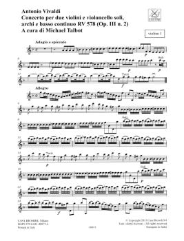 Concerto G Minor, RV 578, Op. III, No. 2: Strings Continuo Rv578 op. 3 (HL-50600154)