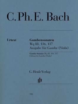 Gamba Sonatas, Wq 88, 136, 137: Edition for Gamba Viola with marked an (HL-51480990)