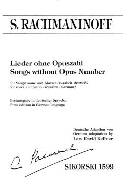 Songs Without Opus Number (Lieder ohne Opuszahl) (HL-50600439)