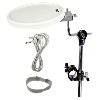 KAT 11-Inch White Dual Pad with Tom Arm, Clamp, 8-Foot Cable, and Velc (HL-00775687)