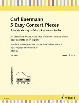 5 Easy Concert Pieces, Op. 63: Clarinet in B-flat and Piano Level 2 Sc (HL-49045506)