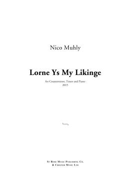 Lorne Ys My Likinge (for Countertenor, Tenor and Piano) (HL-14047922)