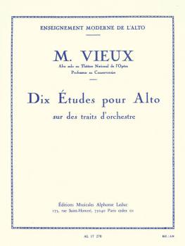 Dix Etudes pour Alto: [10 Studies for Viola] (HL-48180306)