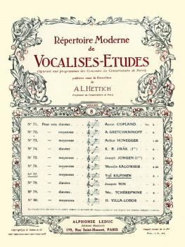 Vocalise-Etude pour Voix Moyennes (for Medium Voice and Piano) (HL-48180346)