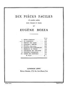 Dix Pieces Faciles No. 2 - Le Campanile (for Violin and Piano) (HL-48180732)