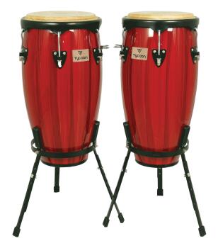 Artist Hand-Painted Series Red Conga and Tumba: 11-3/4 inch. & 12-1/2  (TY-00755099)