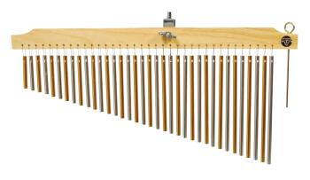 36 Chrome and Gold Chimes with Natural Finish Wood Bar (TY-00755647)