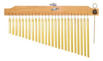 25 Gold Chimes with Natural Finish Wood Bar (TY-00755641)