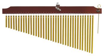 36 Gold Chimes with Brown Finish Wood Bar (TY-00755646)
