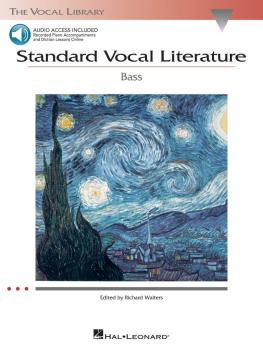 Standard Vocal Literature - An Introduction to Repertoire (Bass) (HL-00740276)